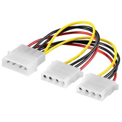 PremiumCord kabel napájecí rozdvojka Molex na 2x Molex