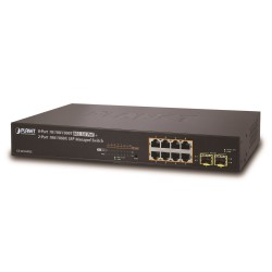 PLANET GS-4210-8P2S PoE switch L2/L4, 8x 1000Base-T, 2x SFP, Web/SNMPv3, extend mód 10Mb, 802.3at-120W