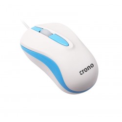 CRONO myš CM642/ optická/ drátová/ 1000 dpi/ USB/ modro-bílá