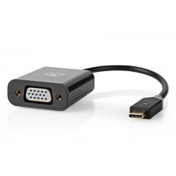 NEDIS kabel USB-C™ s adaptérem/ USB-C™ zástrčka – VGA™ zásuvka/ Antracit/ plastový sáček/ 20cm