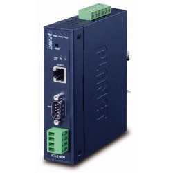 PLANET průmyslový konvertor RS-232/422/485 na IP, 1x COM, 1x 100Base-TX, 9-48VDC, -40~+75°C, IP30, SNMP+Telnet