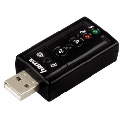 HAMA zvuková karta/ externí/ 7.1 surround/ USB/ 2x 3,5 mm jack/ černá