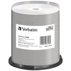 VERBATIM CD-R DataLifePlus 700MB/ 52x/ 80min/ thermal printable/ 100pack/ spindle