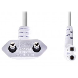 NEDIS napájecí kabel EURO/ zástrčka (úhlová) - konektor IEC-320-C7 (úhlový, levý)/ bílý/ 2m