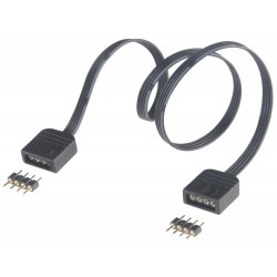 AKASA prodlužovací kabel pro LED pásek / AK-CBLD06-30BK / 2x 4pin samice / 2x 4pin samec redukce / 30cm