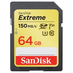 SanDisk Extreme Card 64GB SDXC / CL10 / UHS-I U3 V30 / 150mb/s