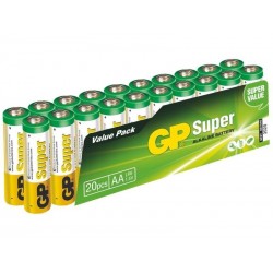 GP alkalická baterie 1,5V AA Super (LR6) 20ks fólie