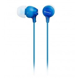 SONY headset do uší MDREX15APL/ sluchátka drátová + mikrofon/ 3,5mm jack/ citlivost 100 dB/mW/ modrá