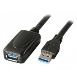PremiumCord USB 3.0 repeater a prodlužovací kabel A/M-A/F/ 5m/ černý