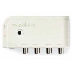 NEDIS zesilovač CATV/ maximální zesílení 10 dB/ 50-694 MHz/ 4 výstupy/ konektor IEC/ bílý