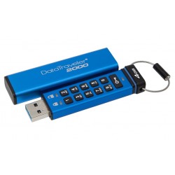 KINGSTON DT2000 4GB / USB 3.0 / 256-bit AES HW šifrování / keypad / modrá