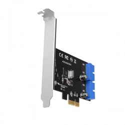 AXAGON řadič do PCIe pro 2x interní 19-pin USB 3.2 Gen1 port / PCEU-034VL / UASP / vč. LP